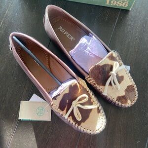 Roper Women's Cowhide Pattern Moccasins